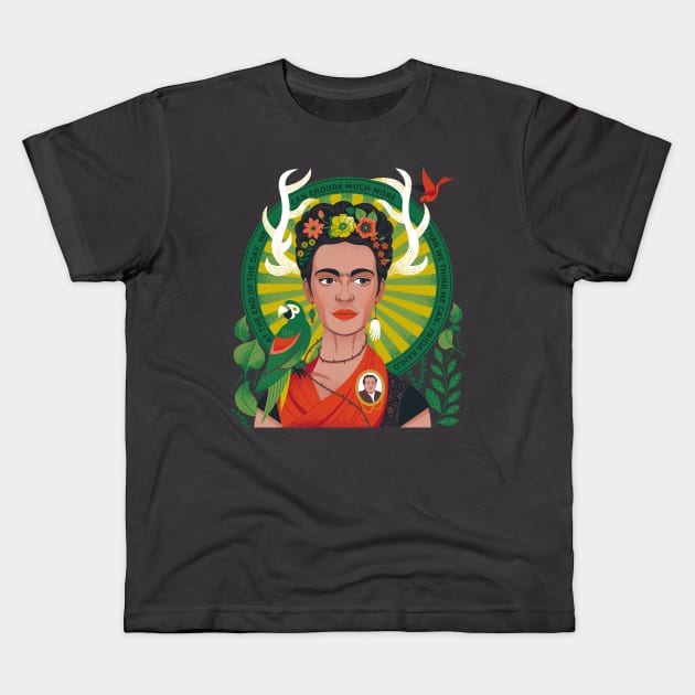 Frida! Kids T-Shirt by Lucie Rice Illustration and Design, LLC